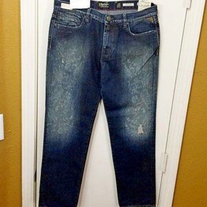 Replay women's size 28 distressed RASIDA hand finished low waist jeans 32x28